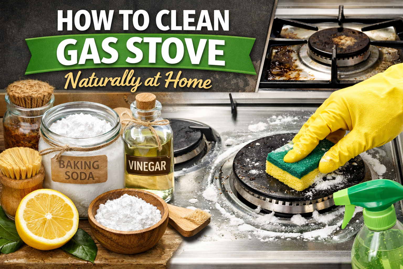 How to Clean Gas Stove Naturally at Home