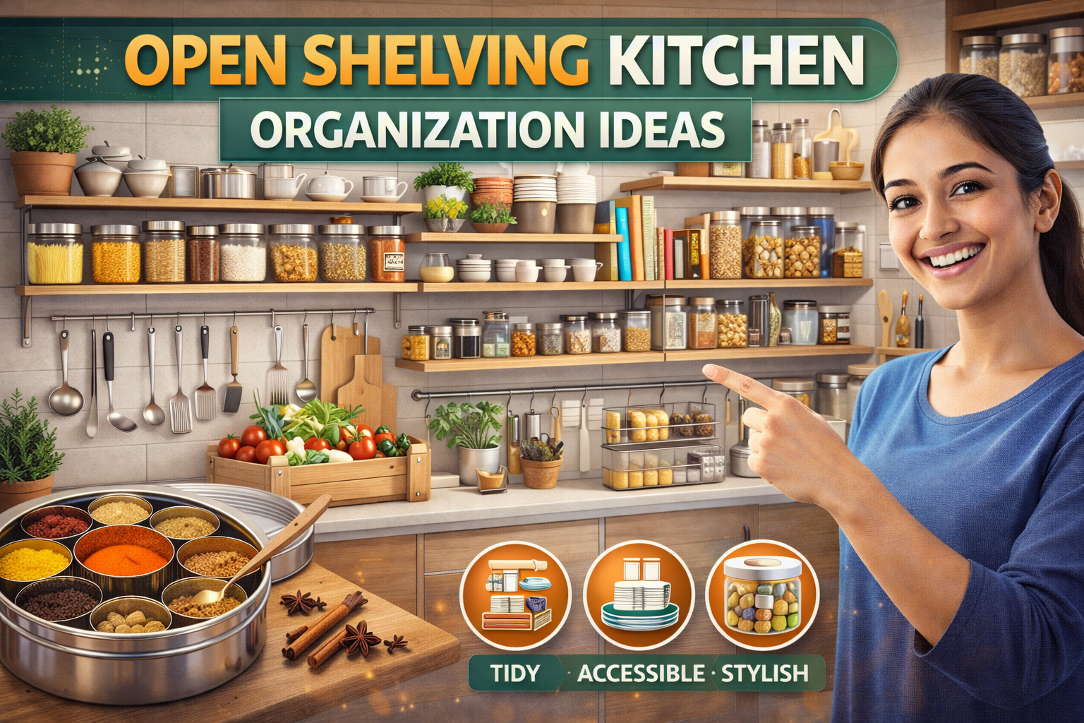 Open Shelving Kitchen Organization Ideas